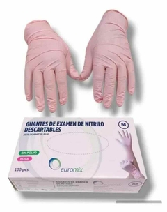 Guantes de nitrilo ROSA 100 pcs