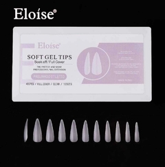 Tips soft gel PRELIMADO STILETTO X480 EN CAJA (010304) ELOISE