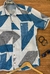 Camisa de Botão Estampada - Abstrato Azul e Cinza