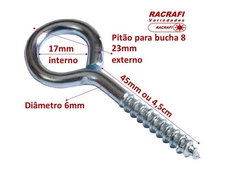 Pitao Com Bucha Nº8 C/4 PCS RR535 RACRAFI - comprar online