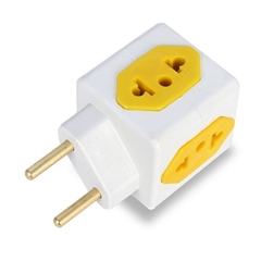 Imagem do Adaptador Tipo Cubo 4 Entradas 2/3 Pinos 10A Cores Cod.881