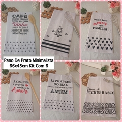 Pano de Prato Minimalista 66x45cm Kit Com 6 Pecas Cod.374