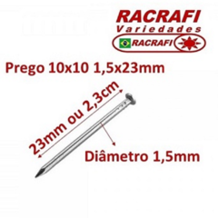 Kit Com 50 Pregos Com Cabeça 10x10 Cod.119 RACRAFI - comprar online