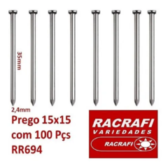 Kit Com 100 Pregos Com Cabeça 15x15 Cod.694 RACRAFI - comprar online