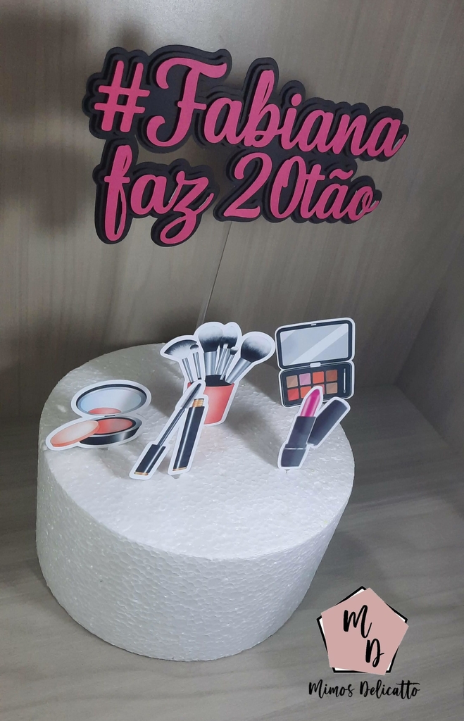 Toppers Personalizados Maquiagem Topos Bolo