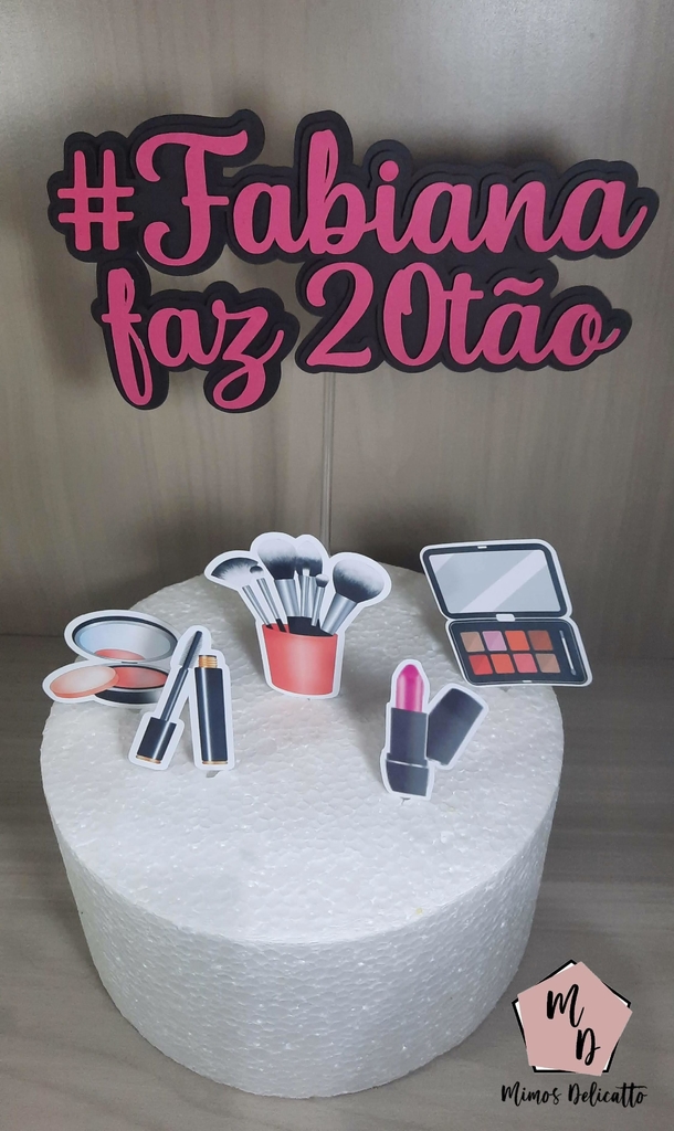 Topo de Bolo - Decoração para Bolo Personalizado - Maquiagem - Make -  Make-up