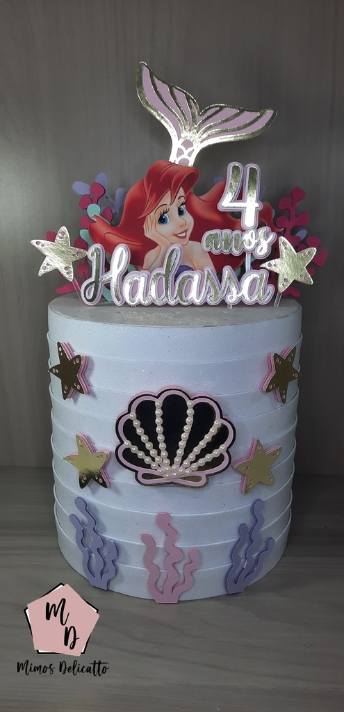 Topo De Bolo Personalizado Princesa Ariel Sereia - 3d/camadinhas - Eu Amo  Lembrancinhas