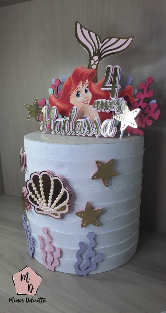 Topo De Bolo Personalizado Princesa Ariel Sereia - 3d/camadinhas - Eu Amo  Lembrancinhas