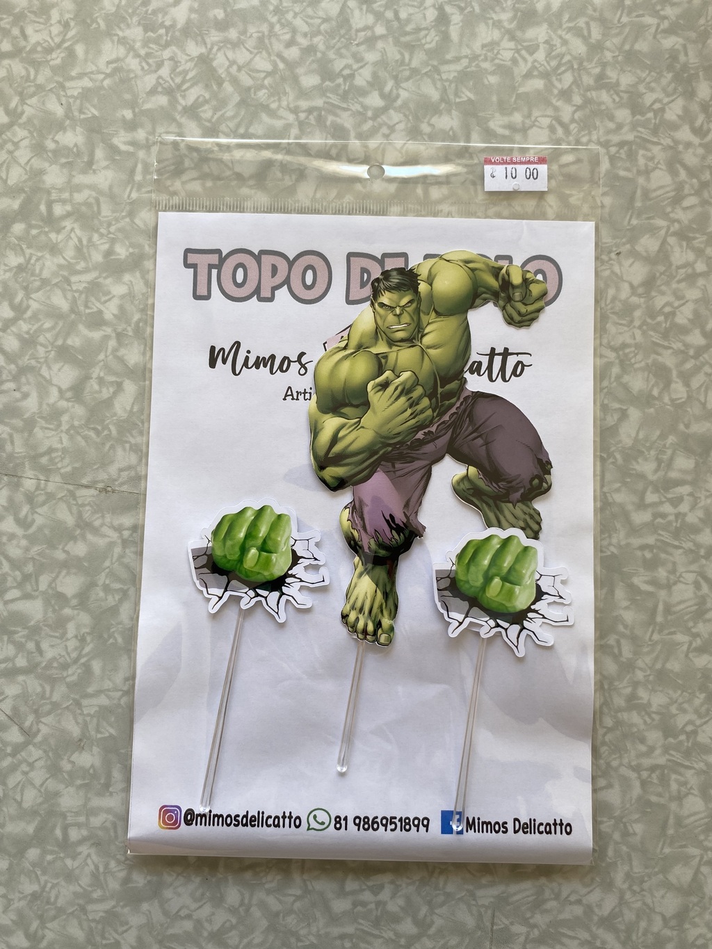 Hulk Topo De Bolo Comprar Em Mimos Delicatto