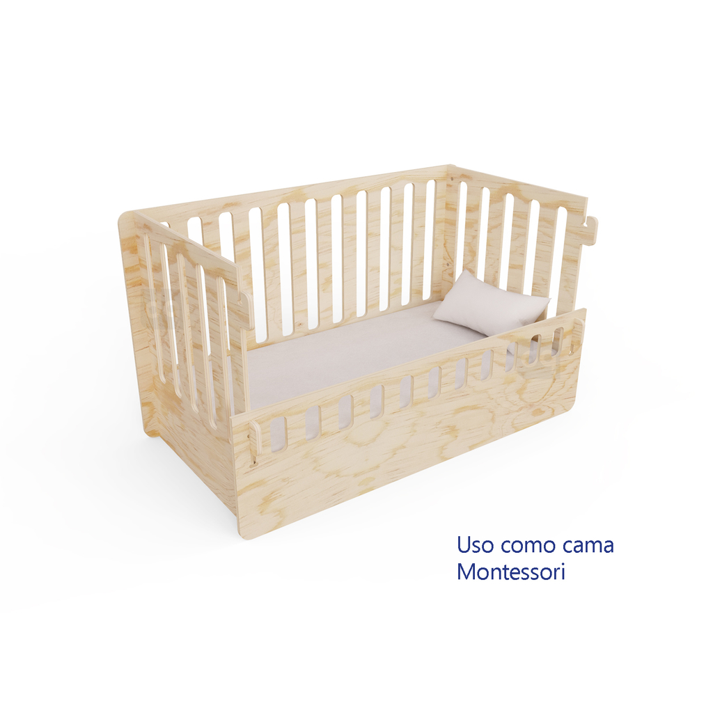 Cuna colecho de madera para bebé moderna modelo EVO