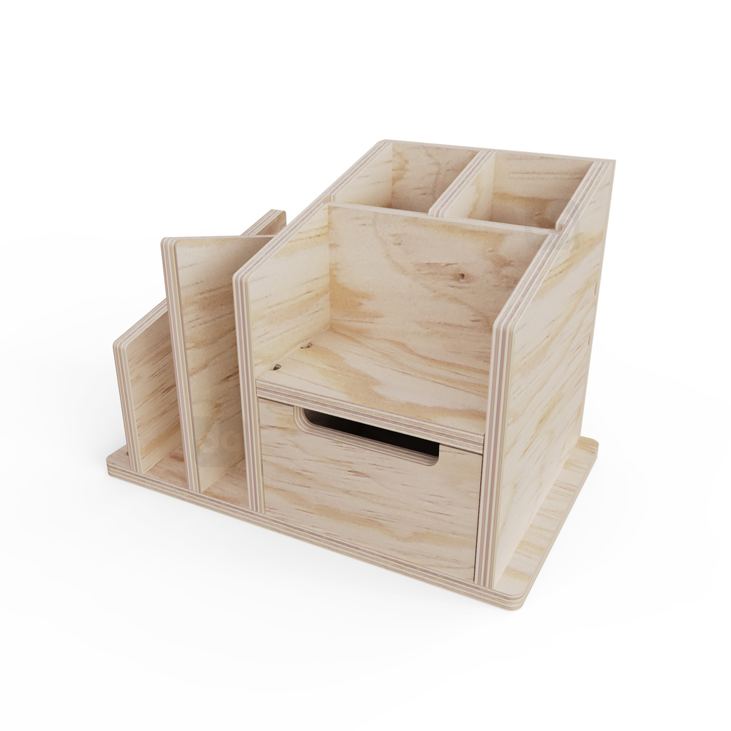 Organizador de escritorio de madera, moderno, para papeles y otros