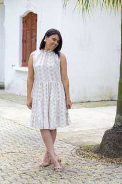 VESTIDO CURTO ESTAMPADO COM FORRO SERENA - loja online