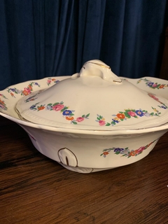 LOUÇA INGLESA DA RENOMADA MANUFATURA ALFRED MEAKIN - ENGLAND, NA COR CREME, DECORADO COM FLORES 42 PÇ. - CÓD. 873 - loja online