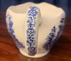 MOLHEIRO OVAL EM PORCELANA INGLESA AZUL - CÓD. 823 - Toque Antigo