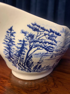 MOLHEIRO OVAL EM PORCELANA INGLESA AZUL - CÓD. 823