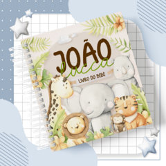 Kit Livro do Bebê + Caderneta de Saúde e Vacinação Menino - Tema Safari