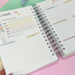 Planner Uau Datado 2024 Vertical- Capa Rosa ou Azul com Alfabeto - comprar online