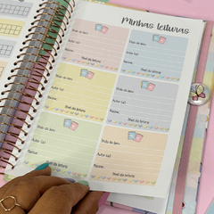 Planner Uau Datado 2024 Vertical- Capa Rosa ou Azul com Alfabeto - comprar online