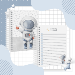 Kit Livro do Bebê + Caderneta de Saúde e Vacinação Menino - Tema Astronauta