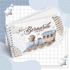 Kit Livro do Bebê + Caderneta de Saúde e Vacinação Menino - Tema Trem - comprar online