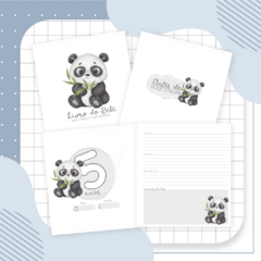 Livro do Bebê Menino - Tema Panda Aquarela - Fazendo Arte e Mimos - Papelaria personalizada / Encadernação artesanal/ Velas e home spray