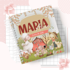 Kit Livro do Bebê + Caderneta de Saúde e Vacinação Menina - Tema Fazendinha