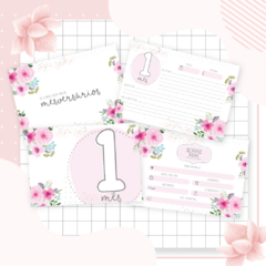 Kit Livro do Bebê + Caderneta de Saúde e Vacinação Menina - Tema Floral 1 na internet