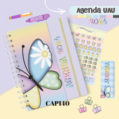 Agenda Uau Datada 2024 - 2 DPP (2 dias por página) - sem horário - Fazendo Arte e Mimos - Papelaria personalizada / Encadernação artesanal/ Velas e home spray