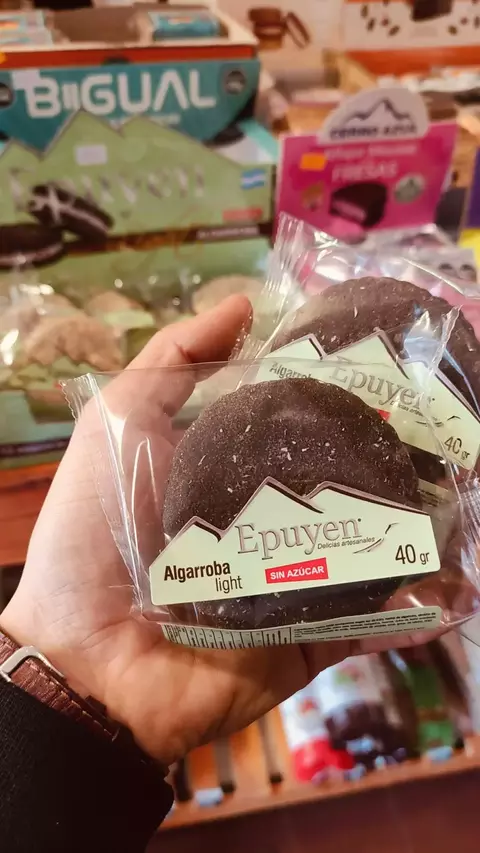 Alfajor sin azúcar Epuyen Algarroba