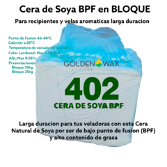 Cera De Soya BPF para Velas Aromaticas (Golden Wax 402)