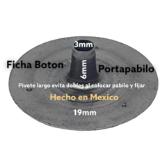 Ficha / PortaPabilo Boton Chica - iLuminaVelas Mexico