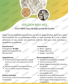 Cera De Soya BPF para Velas Aromaticas (Golden Wax 402) - iLuminaVelas Mexico