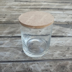 Vaso / Recipiente Old Fashion Fondo Grueso Con Tapa MDF 8x9cm (280grs) - comprar en línea