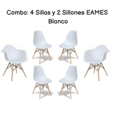 COMBO: 4 SILLAS Y 2 SILLONES EAMES - comprar online