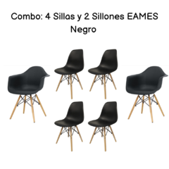 COMBO: 4 SILLAS Y 2 SILLONES EAMES en internet