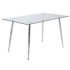 MESA COMEDOR DE VIDRIO TEMPLADA PATAS ALUMINIO - comprar online