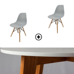 Combo: Mesa laqueada blanca + 2 sillas EAMES - comprar online