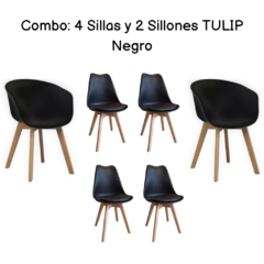 COMBO: 4 SILLAS Y 2 SILLONES TULIP - comprar online