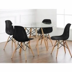 Combo: Mesa de vidrio redonda Eames + 4 Sillas Eames en internet