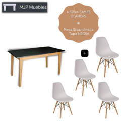 Combo: Mesa Esc. NEGRA + 4 Sillas Eames en internet