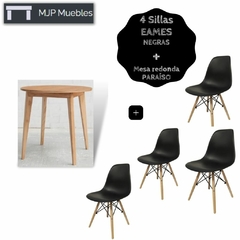 Combo Nórdico: Mesa redonda Paraíso + 4 Sillas Eames - tienda online