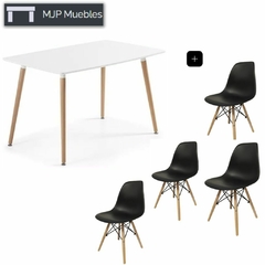 Combo: Mesa Nórdica Eames rectangular comedor + 4 Sillas Eames - comprar online