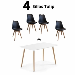 Combo: Mesa Nórdica Eames rectangular comedor + 4 Sillas Tulip en internet