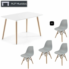 Combo: Mesa Nórdica Eames rectangular comedor + 4 Sillas Eames en internet