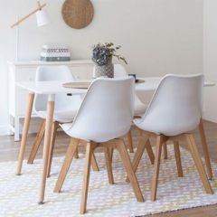 Combo: Mesa Nórdica Eames rectangular comedor + 4 Sillas Tulip