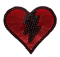 203 Corazon Rayo 7cm x 10 - Hook Bordados Int