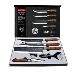 Set de cuchillos de Cocina Acero Inoxidable y carbono x 6 piezas