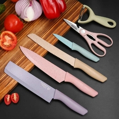Set de cuchillos de Cocina Acero Inoxidable con carbono y cerámica x 6 piezas - comprar online