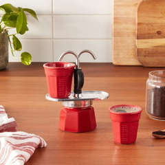 Set Cafetera Bialetti mini express roja con tazas en internet