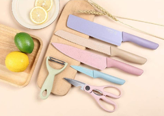 Set de cuchillos de Cocina Acero Inoxidable con carbono y cerámica x 6 piezas en internet